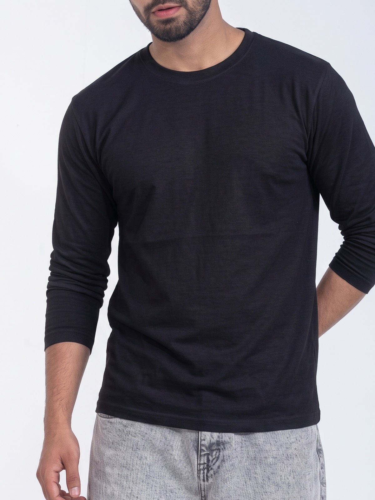 Full Sleeve — Solid Black Texture Detail