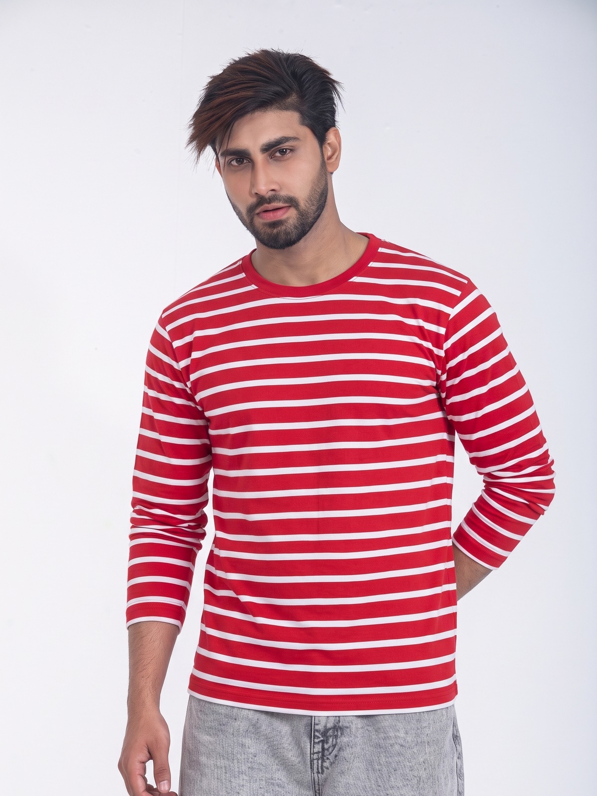 Full Sleeve — Stripe Red & White