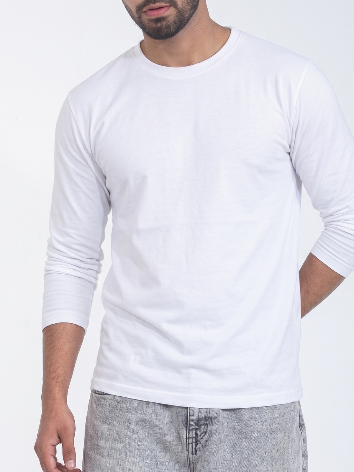 Full Sleeve — Solid White Texture Detail