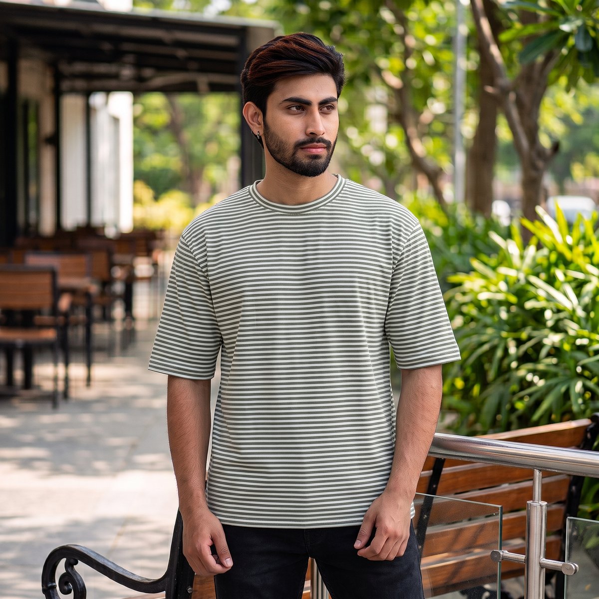 Stripe Black & White T-Shirt